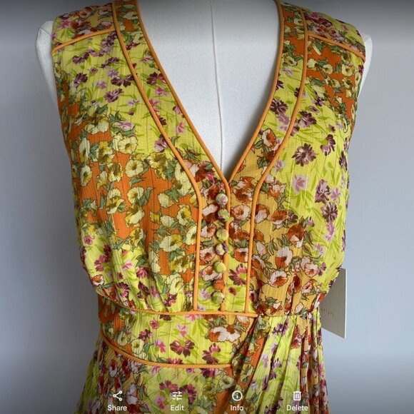 NWT Harlyn Draped Yellow Dress Size Small (S) - Picture 1 of 16